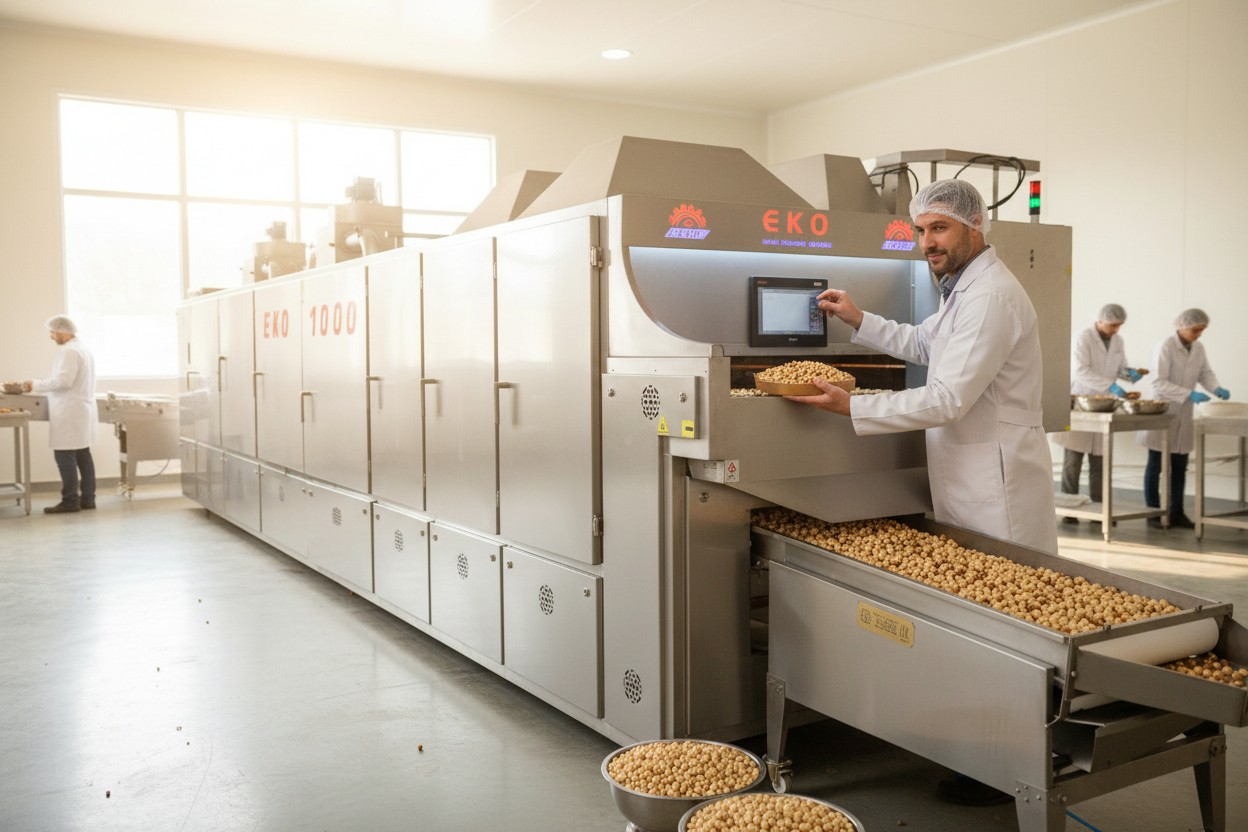 Nut roasting machine production